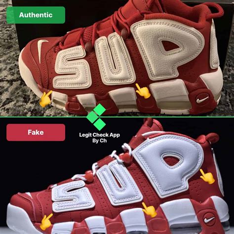 nike supreme uptempo real vs fake|how to check for fake supreme.